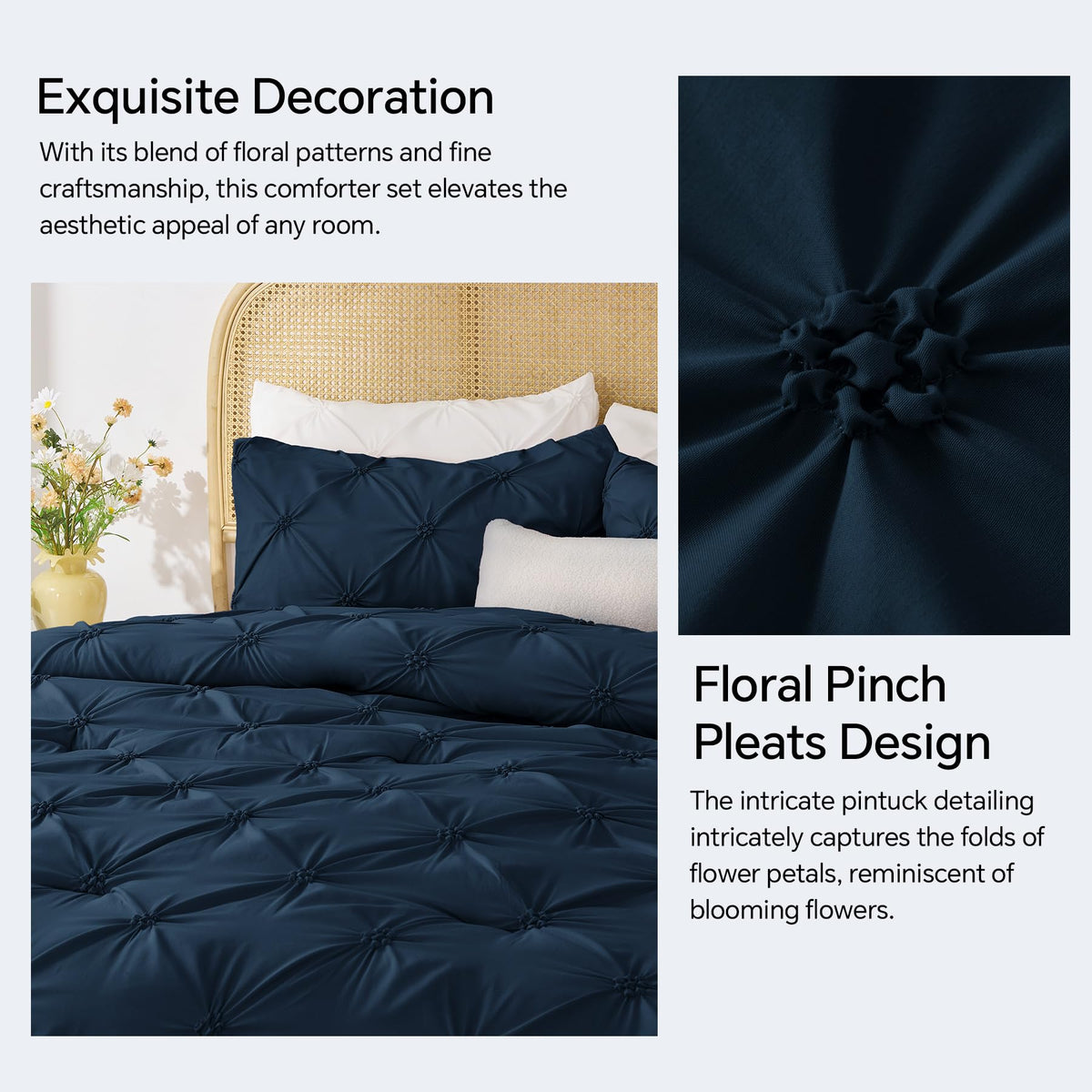 Comforter Set Navy, Fluffy & Soft Comforter