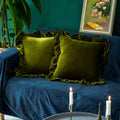 Velvet Throw Pillow Cover Soft Decorative Luxurious Solid Square Cushion Case for Sofa Couch Bedroom Farmhouse, Pack