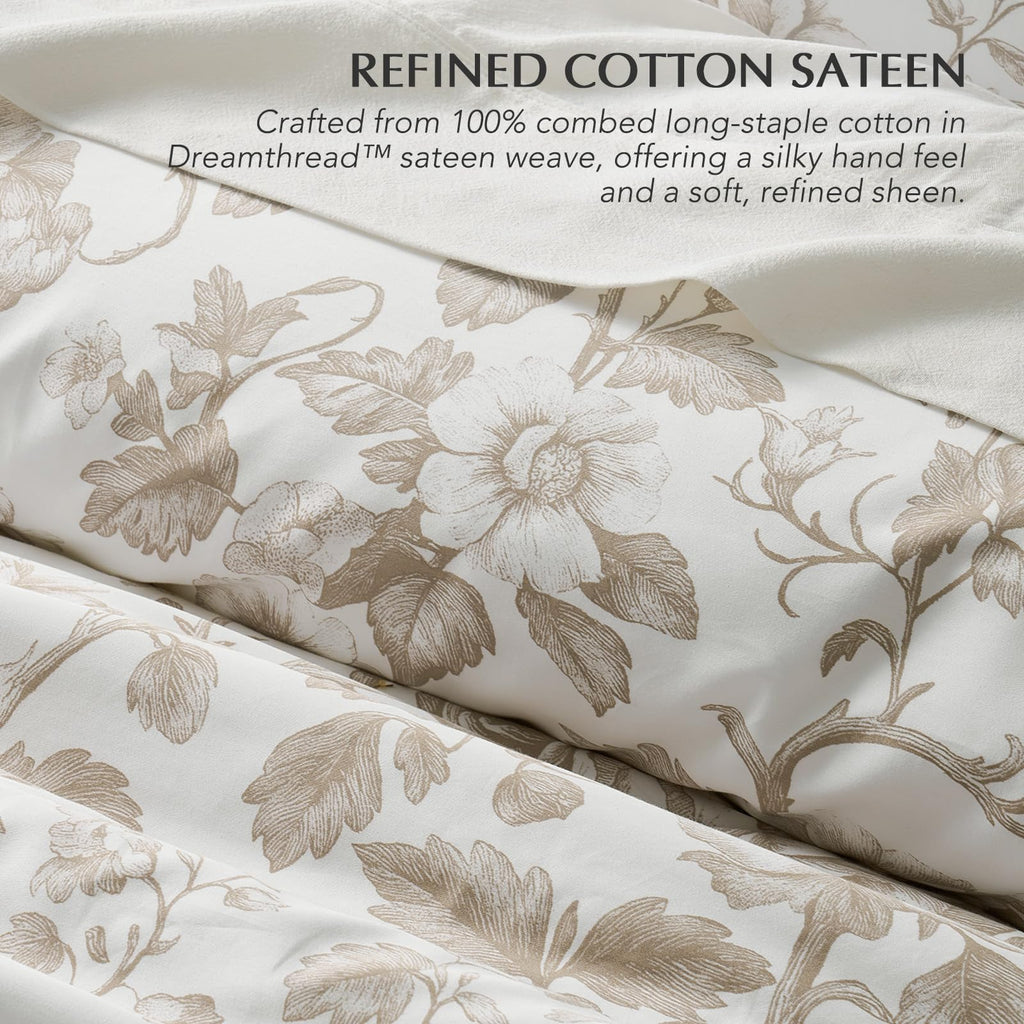 100% Cotton Sateen Duvet Cover Set, Urban Taupe