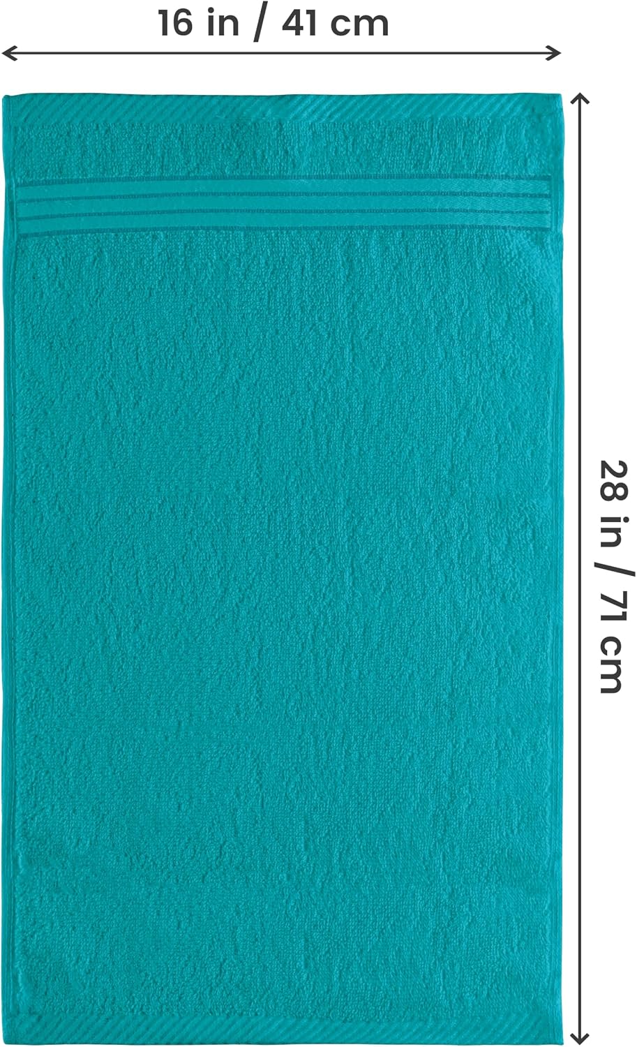 6 Piece Hand Towels Set, 16x28 in, 100% Cotton, Turquoise