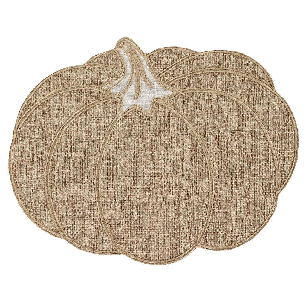 Fall Placemats Set of 4 - Pumpkin Placemats for Thanksgiving Halloween Natural Color, Polyester Harvest Placemats for