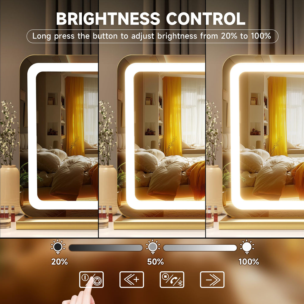 Vanity Mirror with Lights and Bluetooth Speaker