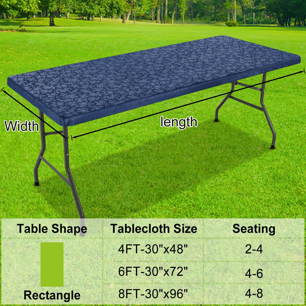 Heavy Duty Vinyl Fitted Tablecloths for 5 Foot Rectangle Tables