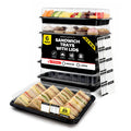 6 Pack Catering Trays with Lids - 13" Serving Tray with Lid, Heavy Duty Recyclable Plastic Party Platters for