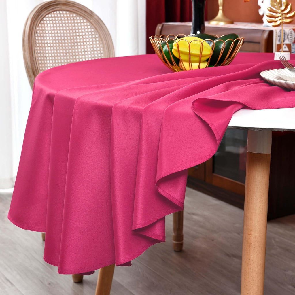 Hot Pink Round Tablecloth 108 Inch Water Resistant Table Cloth