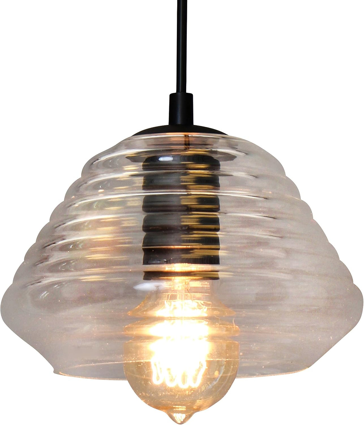 Torus Triangle Industrial Pendant with Clear Glass