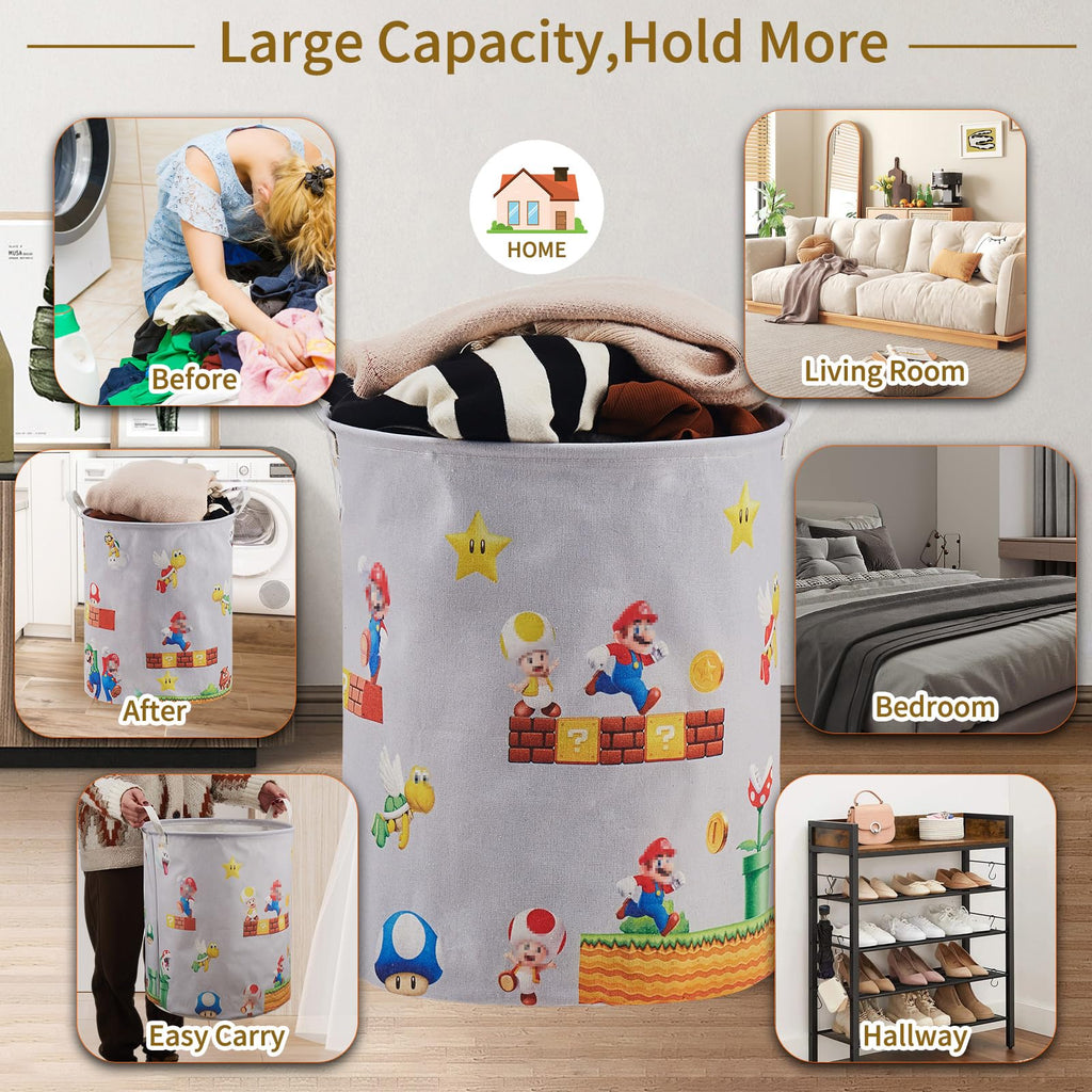 Super Storage Basket, Baby Laundry Large Hamper, Waterproof Nursery Bedroom Decor, Brothers Dirty Clothes Basket for