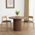 Round Dining Table, 41.7" Modern Wood Kitchen Table for 4, Pedestal Circle Dining Tables, Fluted Dining Table for Leisure, Coffee, Kitchen, Dining Room φ41.7" x 29.9"H (Walnut Color)
