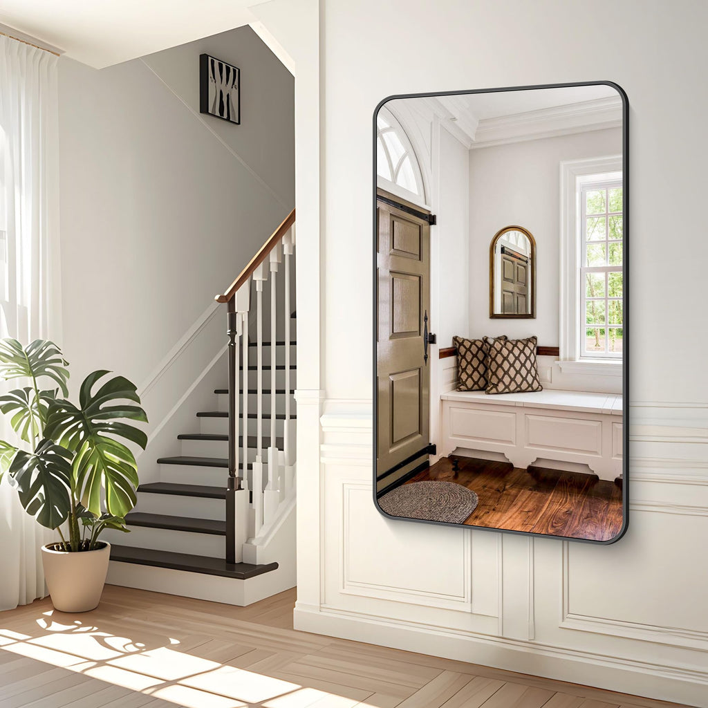 60x36 inch Large Bathroom Mirror, Black Rectangle Mirror