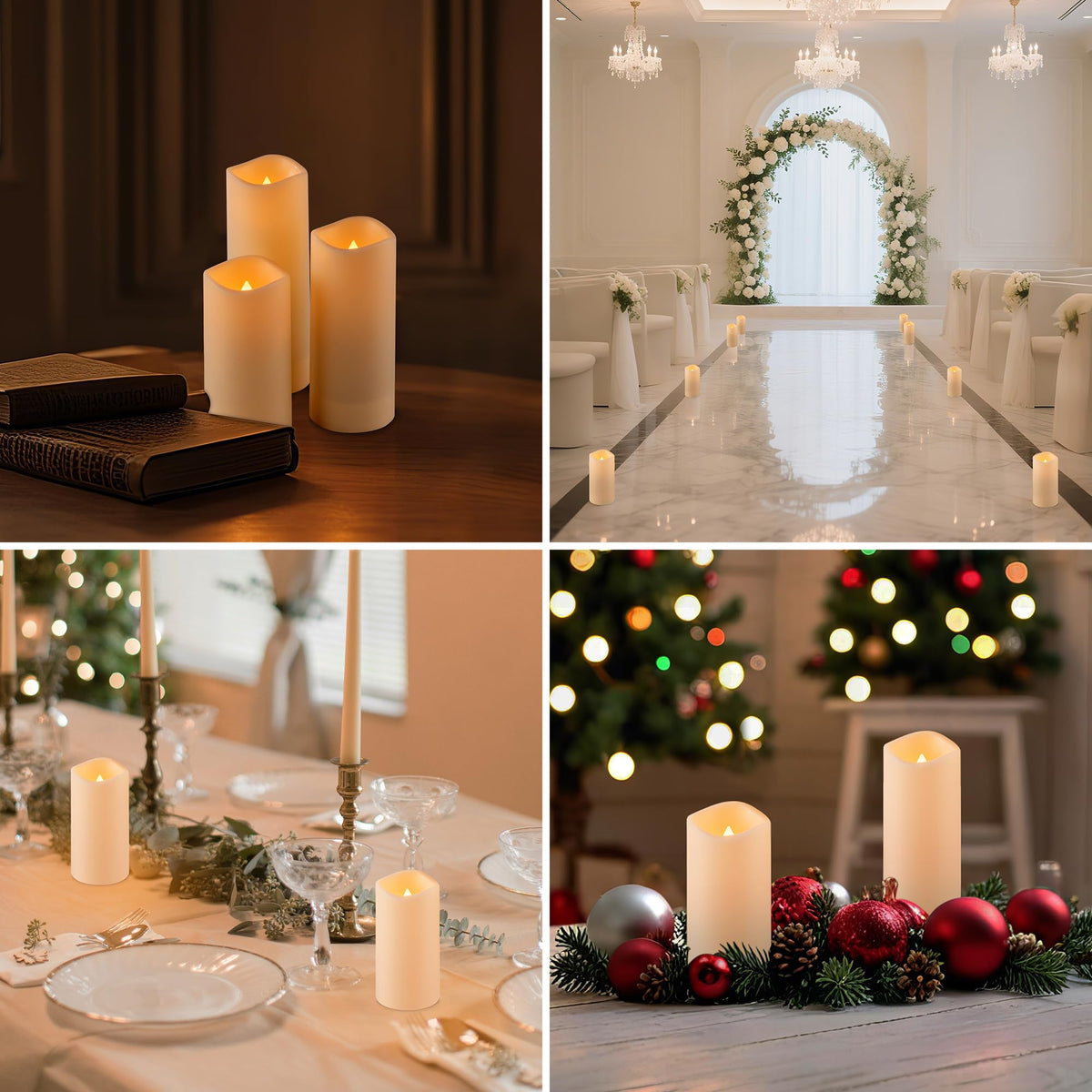 120 Pack Waterproof Outdoor Flameless Candles, Battery Operated Flickering LED Candles with Remote Control and Timer