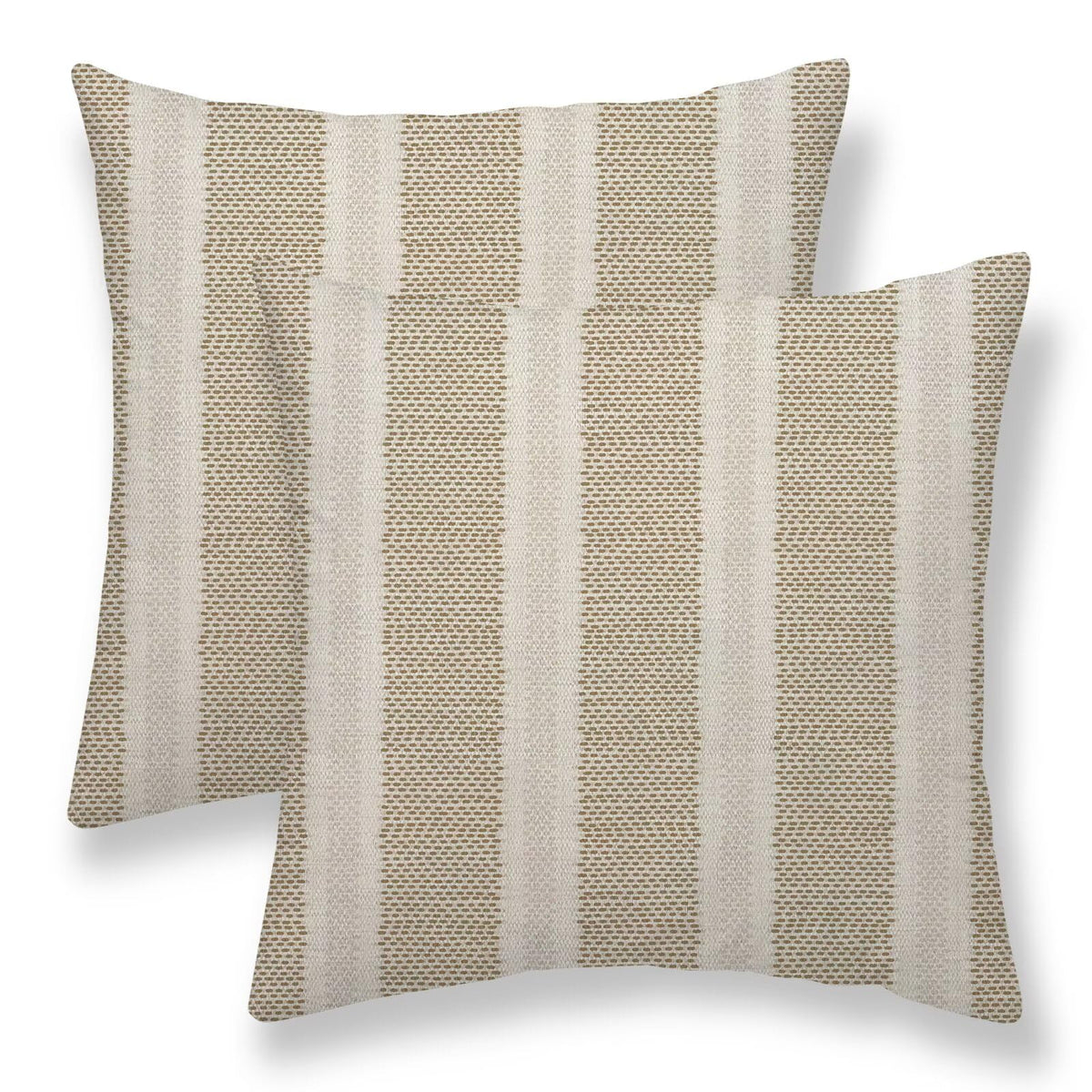 Tan Khaki Polka Dot Pillow Covers 22 x 22 Inch Set of 2 Boho Striped Decorative Outdoor Throw Pillow Covers Linen