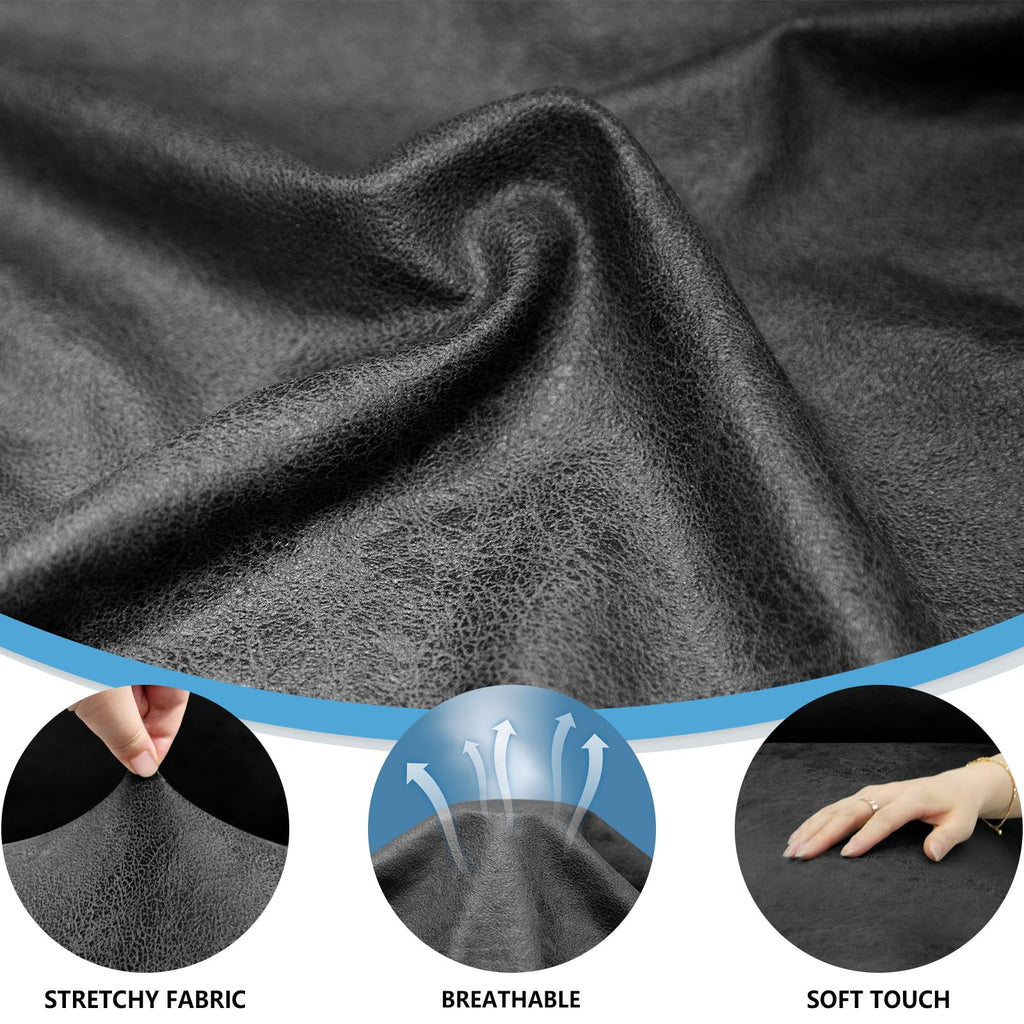 Couch Cover Leather Look 3 Seater Couch Sofa Cover 1-Piece Sofa Slipcover Stretch Furniture Protector with Elastic