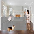 Reinforced 42" Tall Pet Gate 75" Wide Retractable Baby Gates Indoor/Outdoor