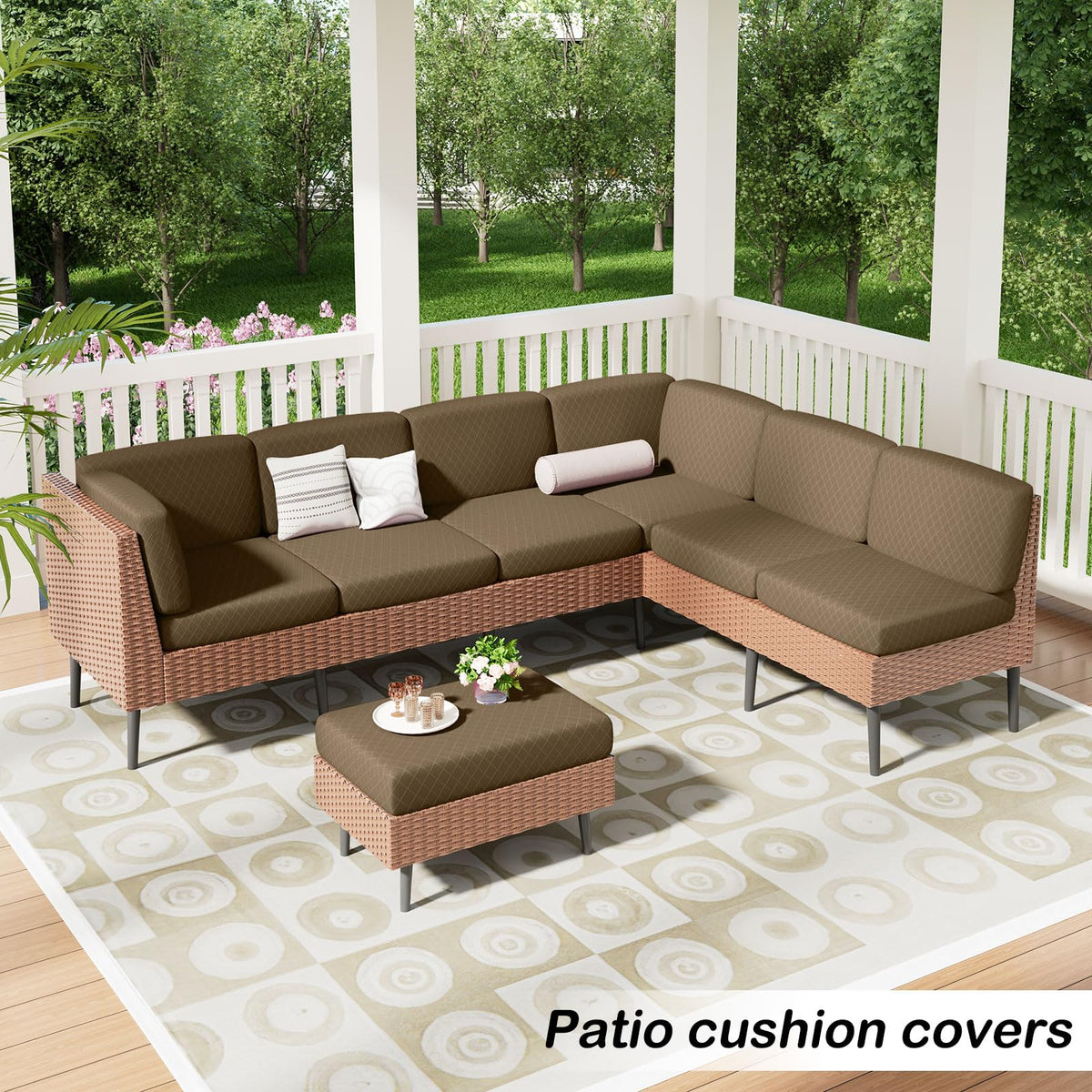 Jacquard Couch Cushion Covers, L Shape Sectional Sofa Slipcovers