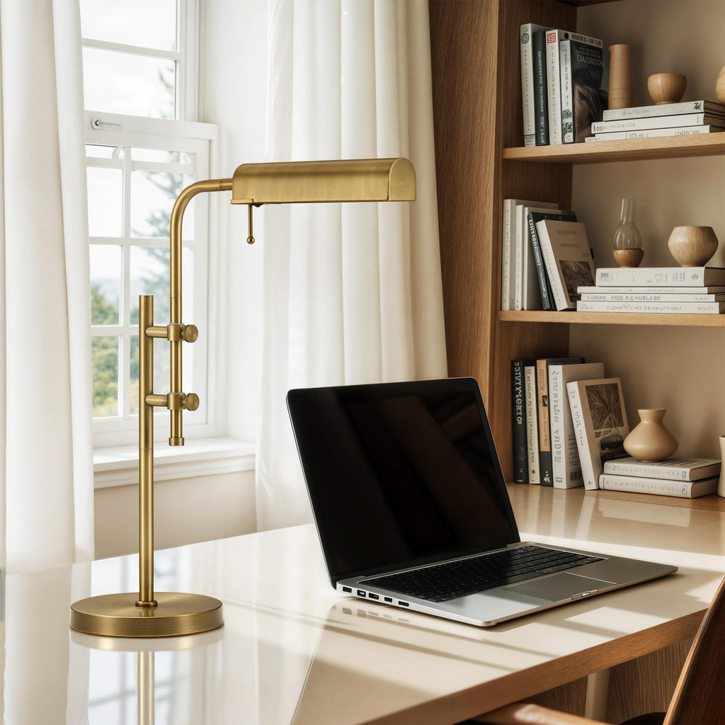 Industrial Table Lamp, Adjustable LED Desk Lamp