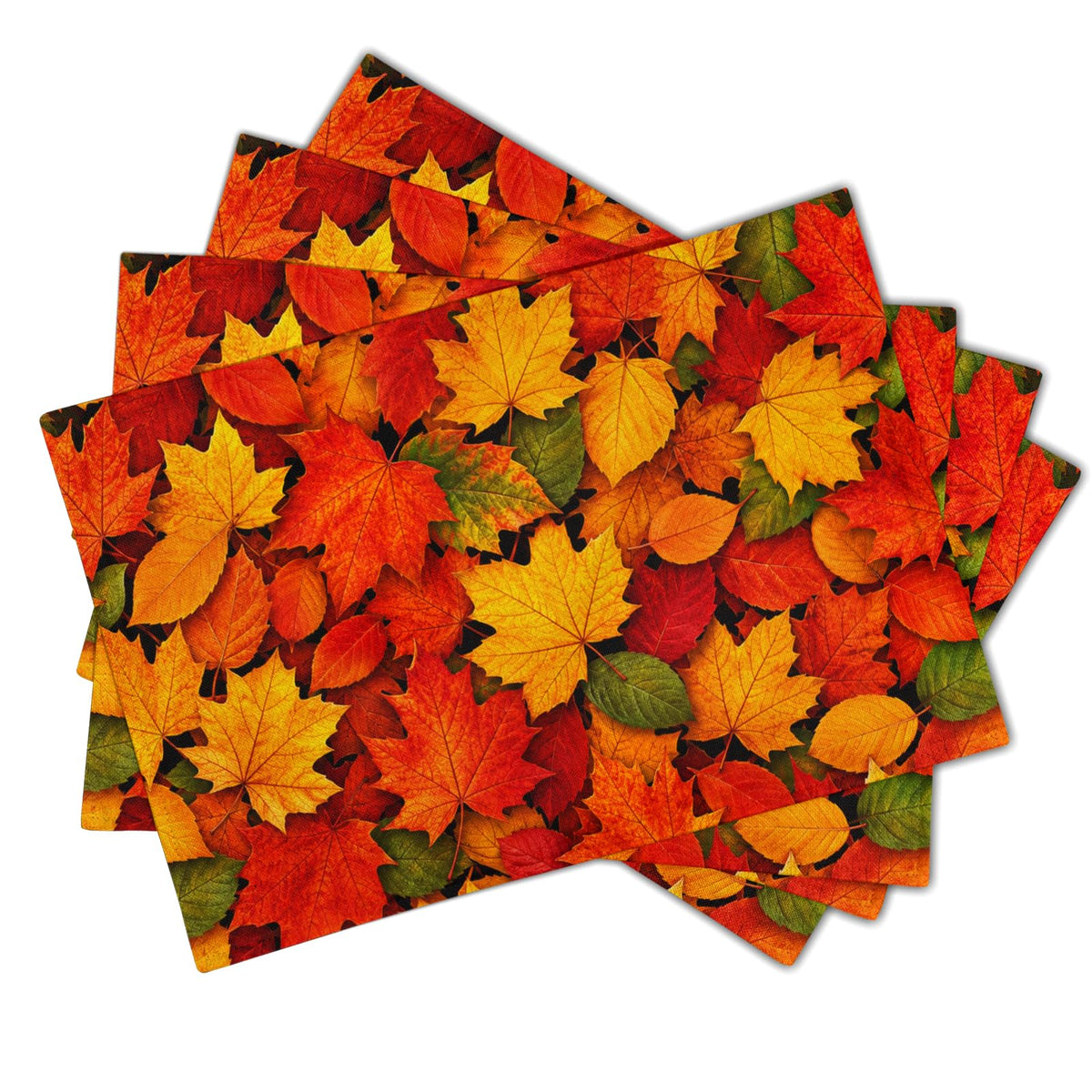 Fall Placemats 12×18 Inches Set of 4 Autumn Leaves Festival Indoor Kitchen Dining Table Place Mats Party Decoration