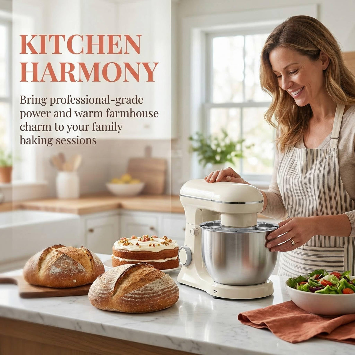10 Speeds Stand Mixer With Bowl 6.5QT Stainless Steel, Electric Kitchen Stand Up Mixer for Baking Cakes Cookie Bread