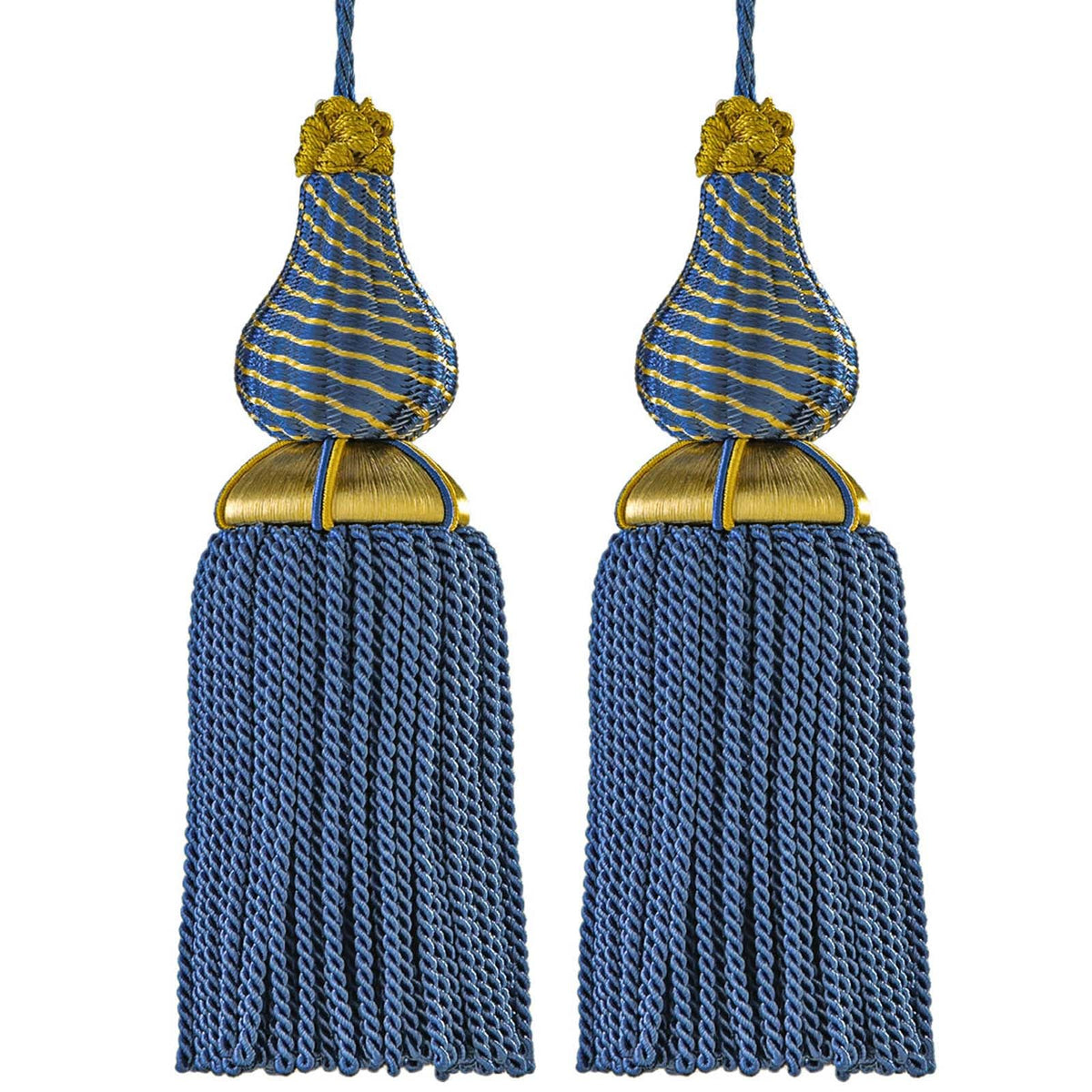 Luxury Tassels for Curtains and Furniture Knobs, 2 Pack - 8.4" Elegant Rayon Decorative Tassel, Silky Tassel Pendant