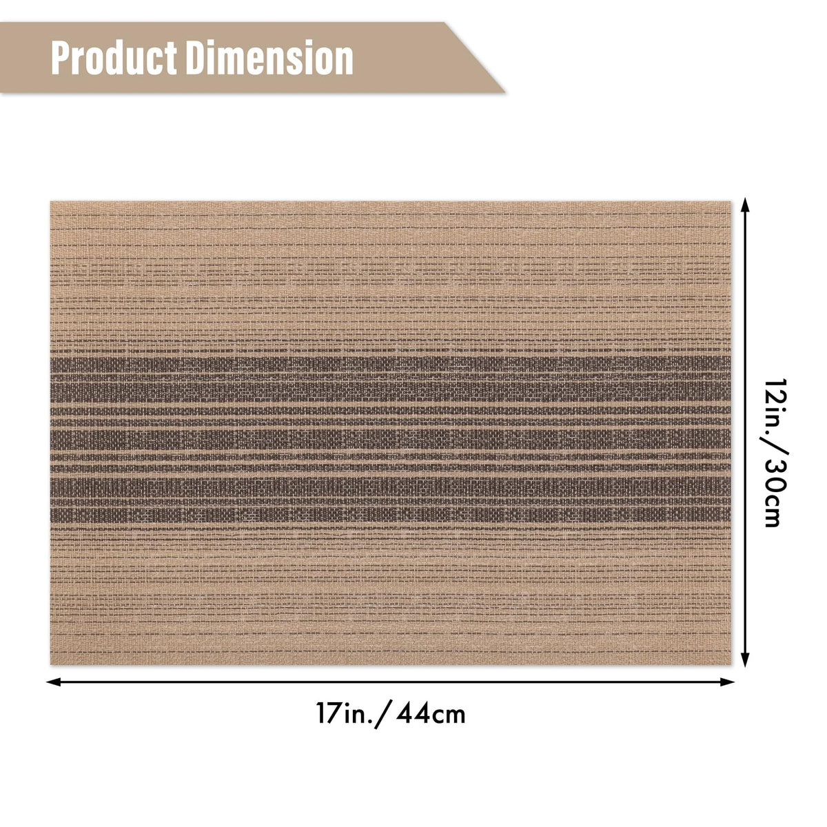 Placemats Set of 8, Washable Vinyl Woven Placemats, Heat Resistant & Wipeable Table Mats Dining Table (Brown)