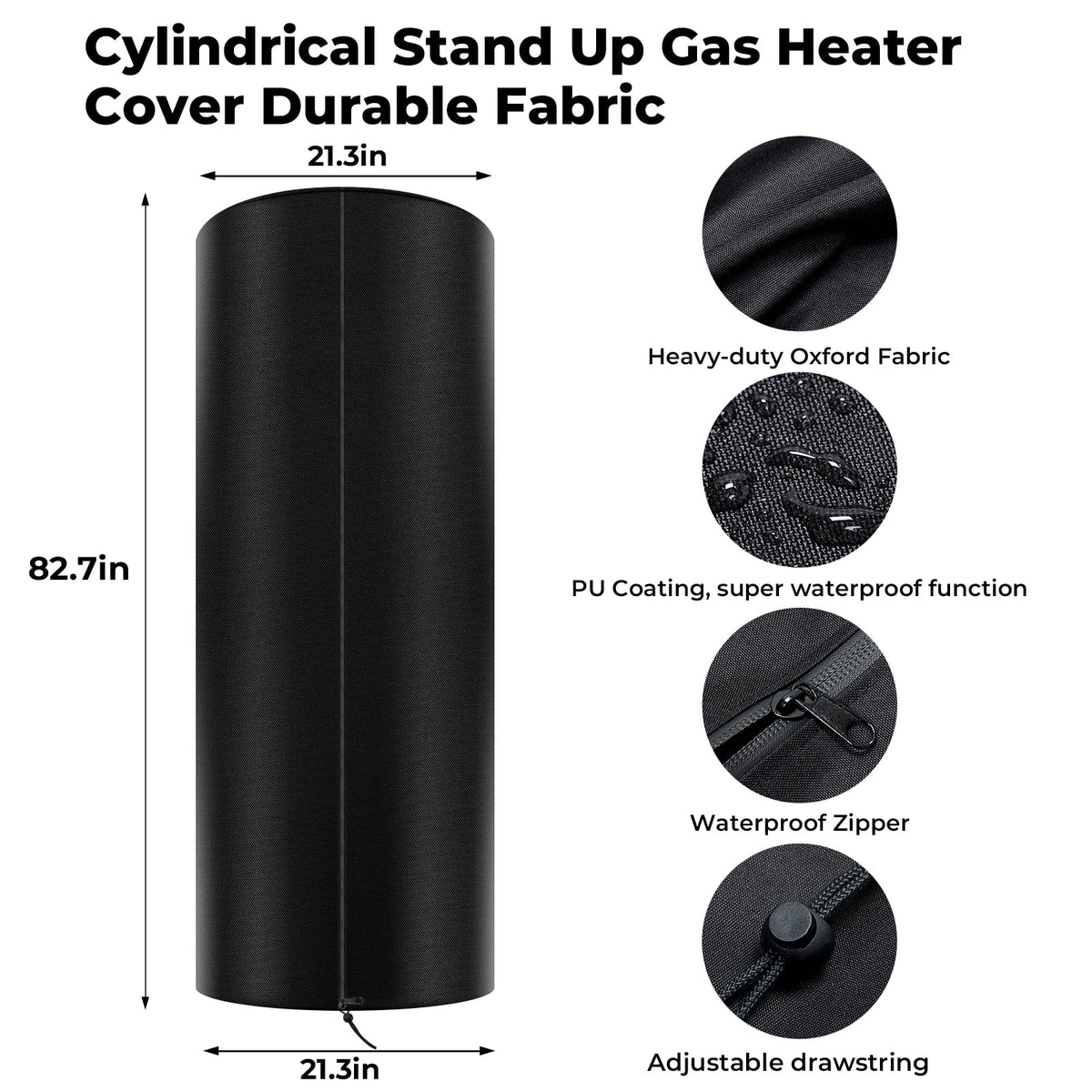 LPG Patio Heaters Cover, Cylinder Tower Patio Heater Covers, Heavy-duty and Weather-resistant Oxford Fabric