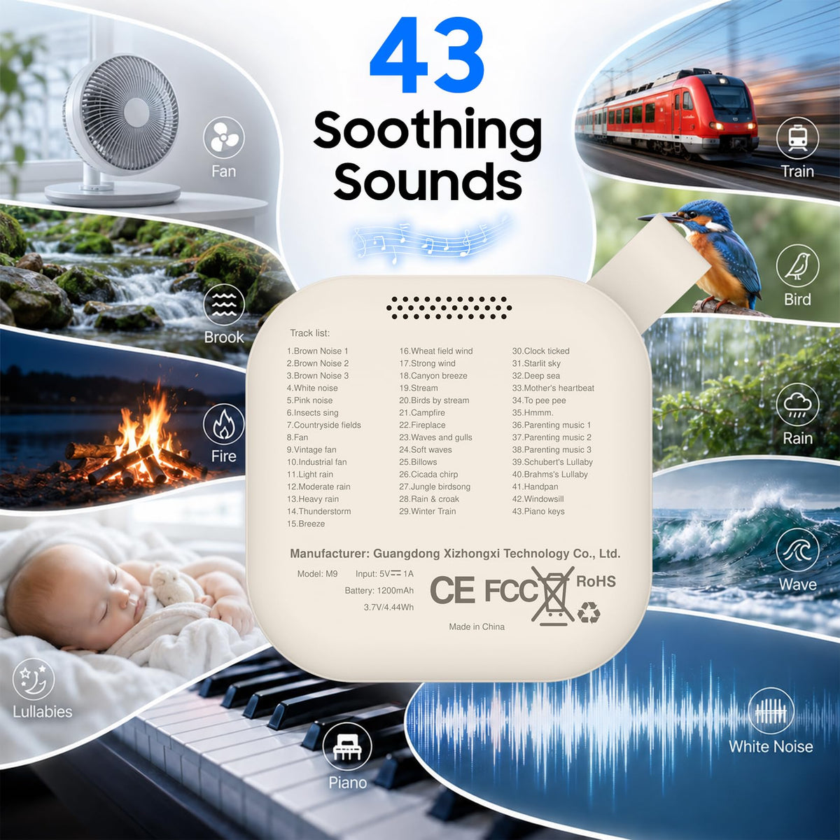 White Noise Machine & Portable Sound Machine Essentials for Baby & Adults