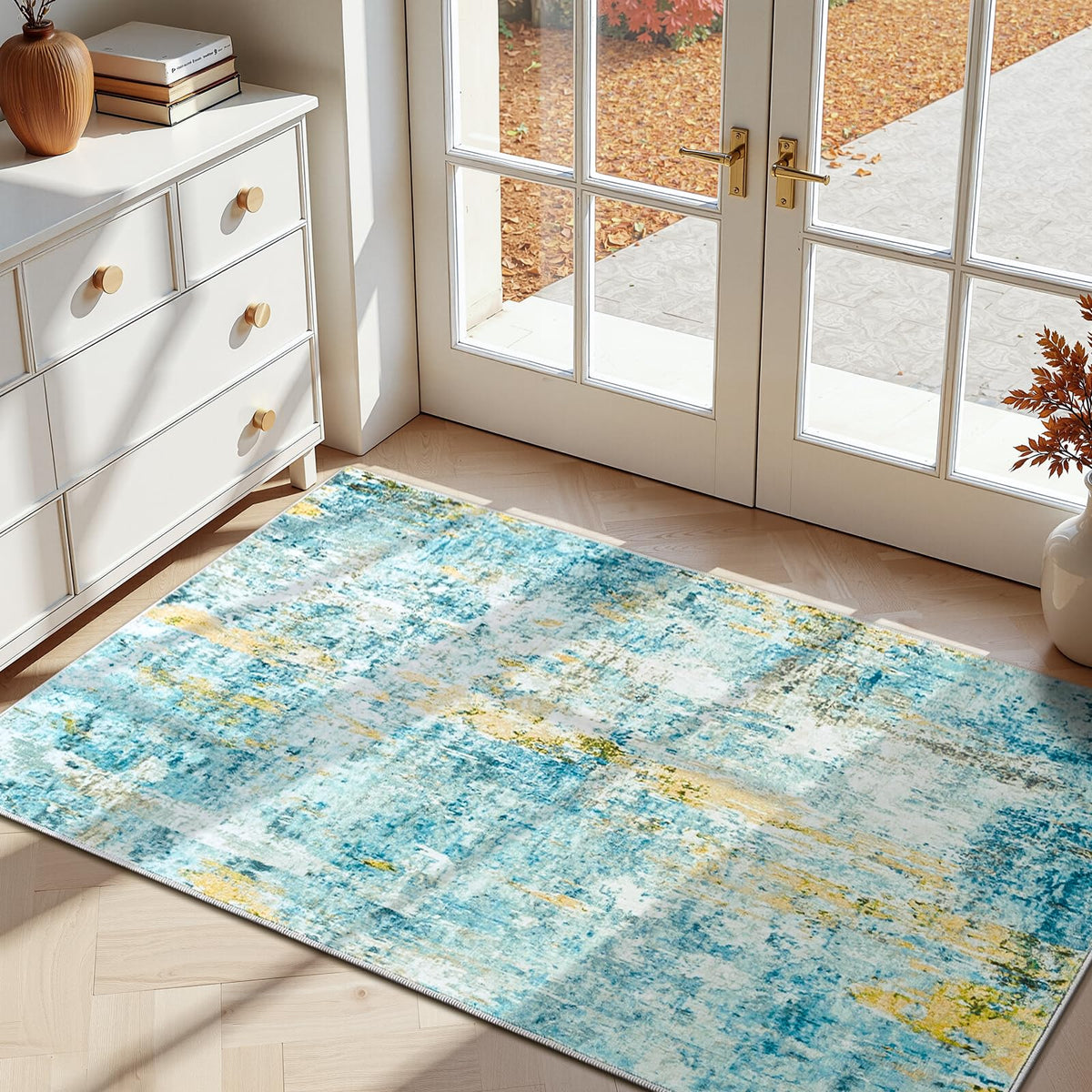 2x5 Teal Blue Rug Runners s Kitchen Runner Rug Non Slip Washable Black Long Runner Rugs with Rubber Backing Soft