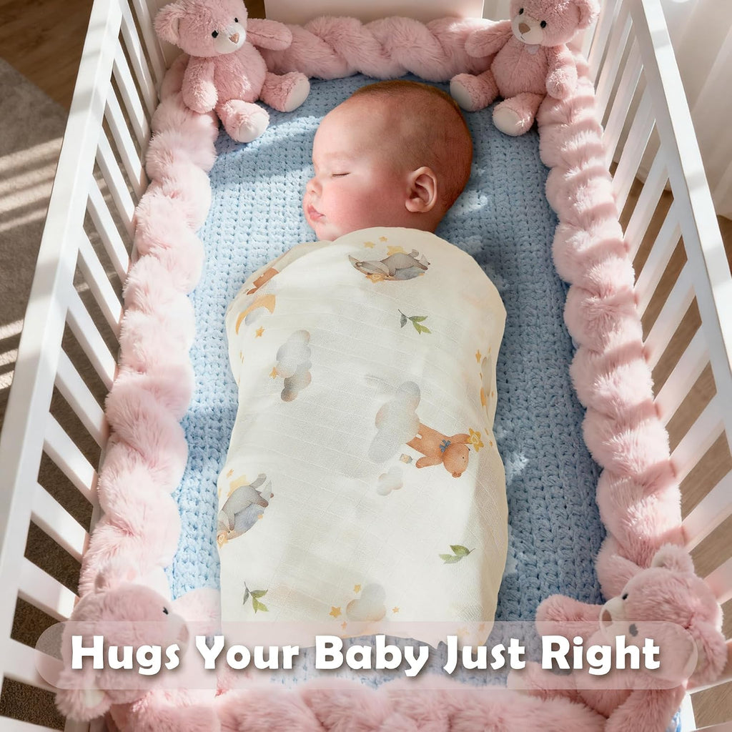 Muslin Baby Swaddle Blankets, Pack 47x47 inches, Breathable 100% Rayon from Bamboo Receiving Blanket, Shower &