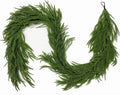 15FT Christmas Norfolk Pine Garland Real Touch for Mantle Decoration
