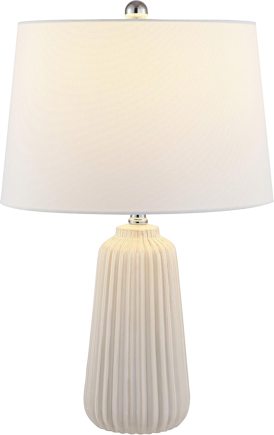 Sawyer Modern Ivory Ceramic 24-inch Bedroom Living Room Home Office Desk Nightstand Table Lamp (LED Bulb Included)