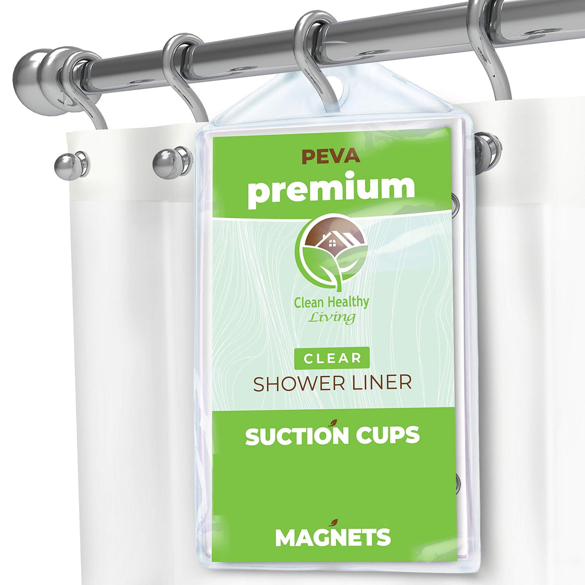 Shower Curtain Liner, Clear, 70 x 71 in, Premium