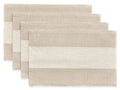 Linen Placemats, 12 x 18 Inch Set of 4 Placemats, Farmhouse Macrame Place Mats Table and Heat Resistant-Hemstitch