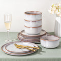 Dinnerware Sets for 4, Ceramic Plates and Bowls Sets (12 Piece)
