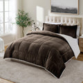 Comforter Set, Reversible Micromink Sherpa, Chocolate