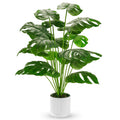 28" Fake Plants, Artificial Monstera Plants Indoor in White Pot