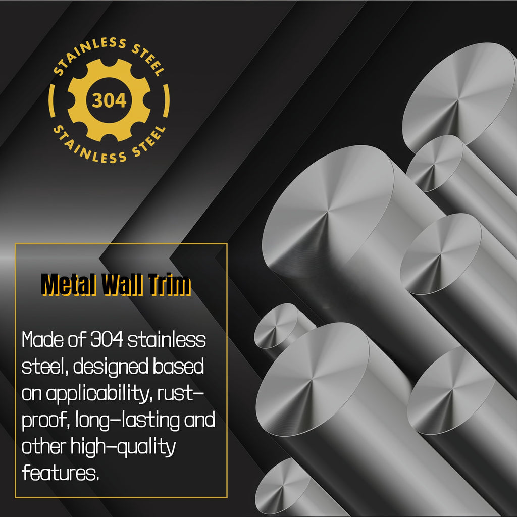 20FT Peel and Stick Metal Molding Trim,Brushed Black Stainless Steel Strip