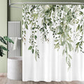 Long Eucalyptus Shower Curtain 72 x 78 Inch, Olive Green