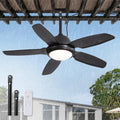 42" Black Outdoor Ceiling Fan with Light & Remote