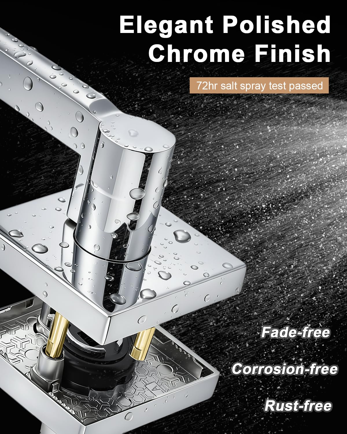 Passage Interior Door Handles, 8 Pack Polished Chrome Square Levers Without Lock, Reversible for Closet & Hallway