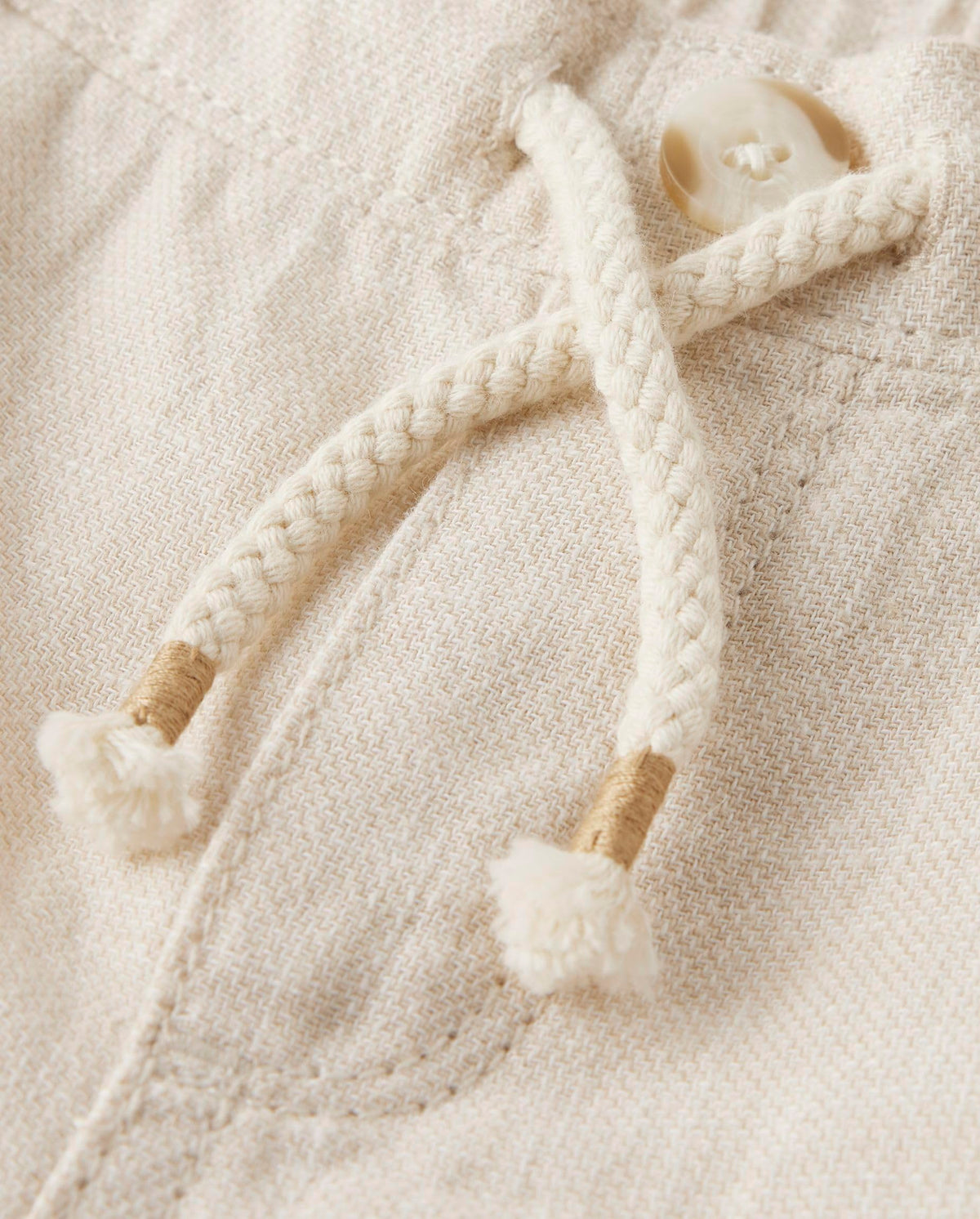 And Toddler Drawstring Linen Pants,Bisquit