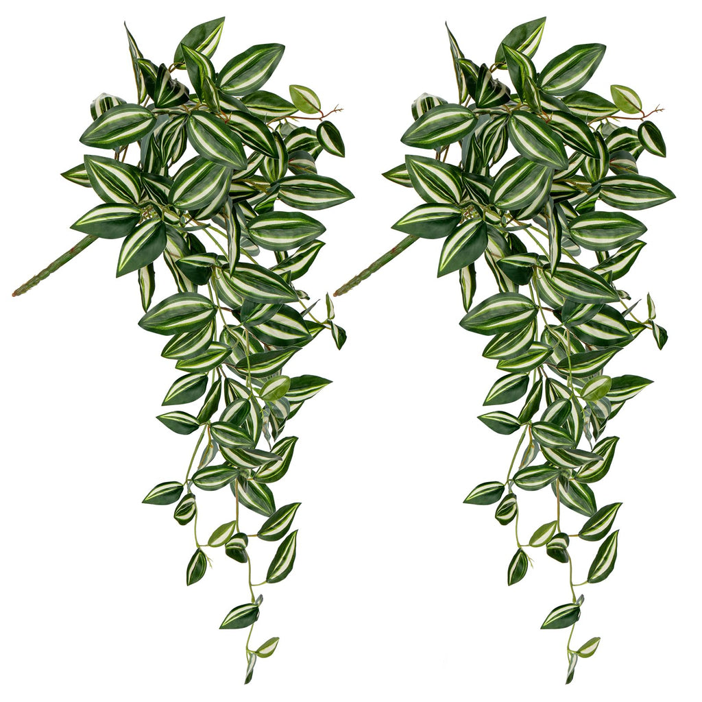 Fake Hanging Plants Artificial Hanging Plants 92 Leaves Faux Wandering Jew Hanging Leaves Plants for Wall Shelf Home