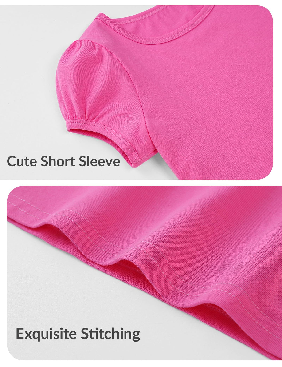 3 Pack Toddler Girl Shirts Cotton Baby Girls T-Shirts Basic Short Sleeve Tee Tops Navy Blue/Yellow/Rose Pink