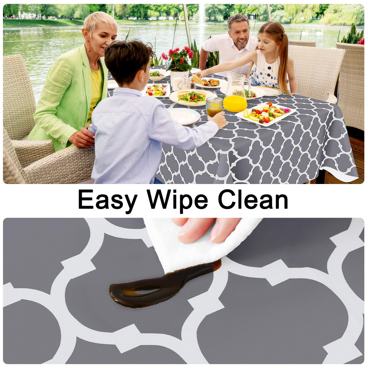 Rectangle Table Cloth, Flannel Backed Vinyl Tablecloth, 54"x108"