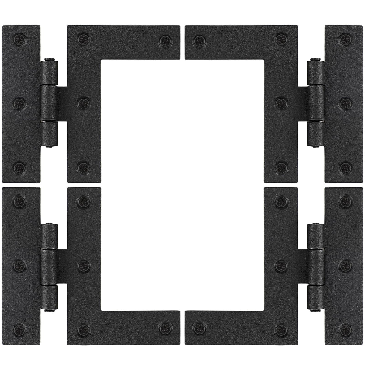 4 Pack Black Wrought Iron Hl Cabinet Hinge Black Powder Coated