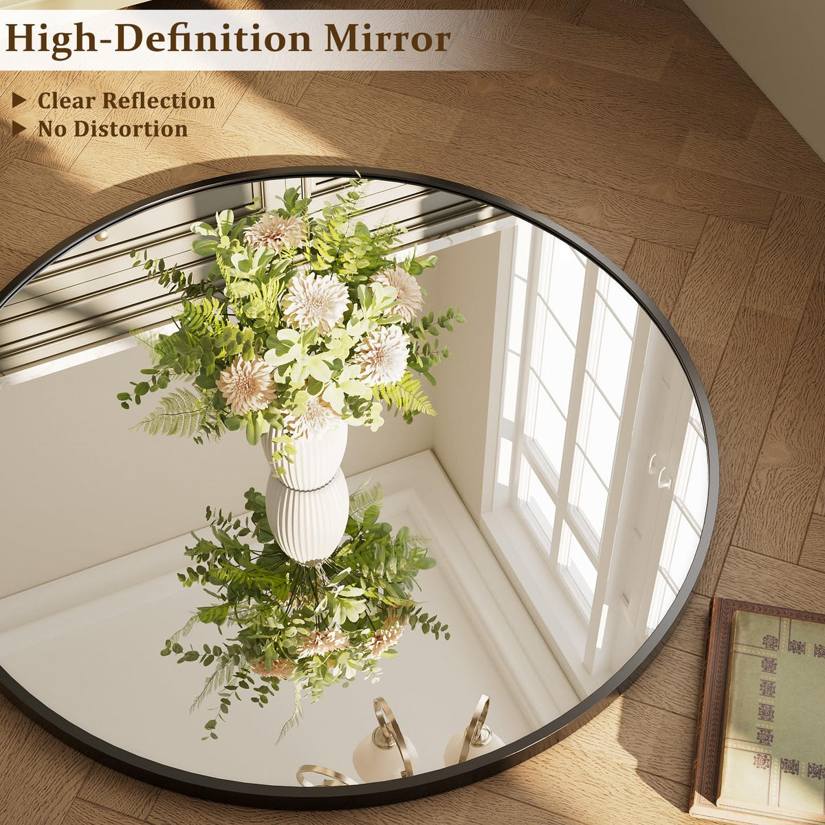 40 Inch Round Mirror - Black Circle Mirrors