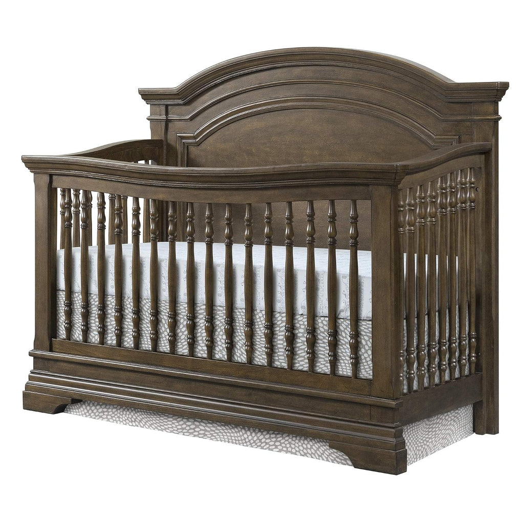 Design Olivia Arch Paneled 4 in 1 Convertible Crib, Brushed Rosewood