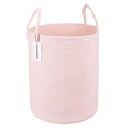 Cotton Rope Laundry Basket Hamper for Girls Kids Baby Nursery Pink