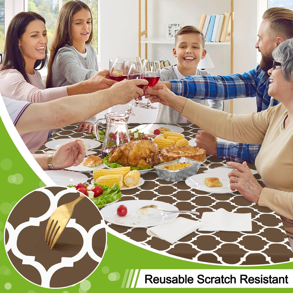 Thanksgiving Table Cloth, Flannel Backed Vinyl Tablecloth, 60"x84"