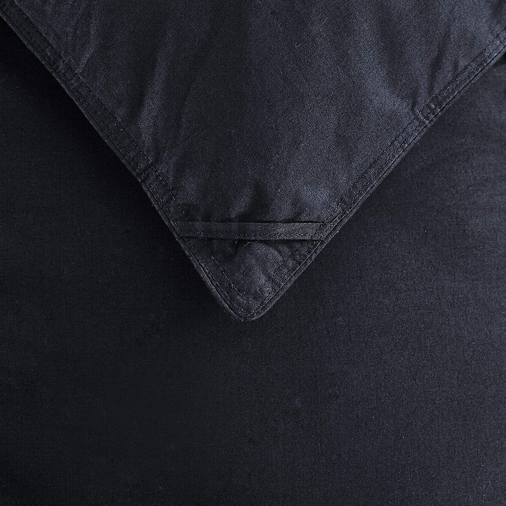 Luxurious King/California King Goose Down Comforter, Unique Black Solid, 600 Thread Count, 100% Egyptian Cotton