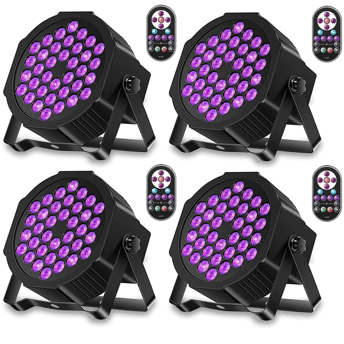 36LED Black Lights, 72W UV Stage Lights Blacklight with Glow in The Dark Party Supplies by DMX and Remote Control for