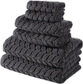 Certified Organic Turkish Cotton Bath Towels, Luxury Jacquard Absorbent, Ultra Soft-Plush Organic Towel Set